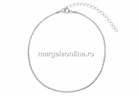 Ankle bracelet, 925 silver, 22+7cm - x1