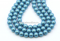 Perle Preciosa, pearlescent blue, 8mm - x50