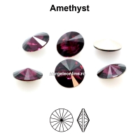 Preciosa rivoli, amethyst, 6mm - x2