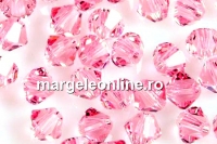 Preciosa, margele bicone, light rose, 4mm - x40