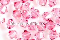 Preciosa, margele bicone, light rose, 4mm - x40