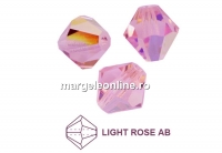 Preciosa, margele bicone, light rose AB, 4mm - x40