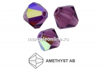 Preciosa, margele bicone, amethyst AB, 4mm - x40