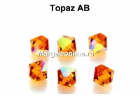 Preciosa, bicone bead, topaz AB, 4mm - x40
