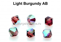 Preciosa, margele bicone, light burgundy AB, 4mm - x40