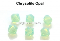 Preciosa, margele bicone, chrysolite opal, 4mm - x40