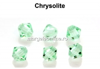 Preciosa, margele bicone, chrysolite, 4mm - x40