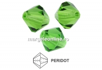 Preciosa, margele bicone, peridot, 4mm - x40