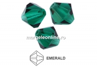 Preciosa, margele bicone, emerald, 4mm - x40