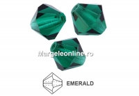 Preciosa, margele bicone, emerald, 4mm - x40