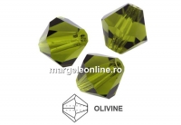 Preciosa, margele bicone, olivine, 4mm - x40