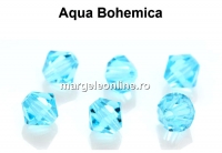 Preciosa, margele bicone, aqua bohemica, 4mm - x40