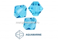 Preciosa, margele bicone, aquamarine, 4mm - x40