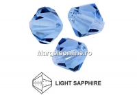 Preciosa, margele bicone, light sapphire, 4mm - x40