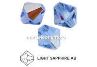 Preciosa, margele bicone, light sapphire AB, 4mm - x40