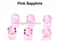 Preciosa, margele bicone, pink sapphire, 4mm - x40
