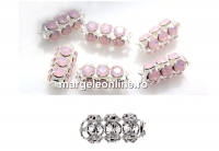 Preciosa, tube bead, rose opal, 4mm - x1
