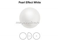 Preciosa, crystal pearl cabochon, white, 6mm - x4