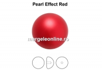 Preciosa, crystal pearl cabochon, red, 10mm - x2