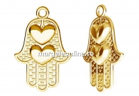 Pendant, gold plated 925 silver, Hamsa hand - x1
