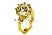 Ring crystal, gold plated 925 silver, 17.3mm inside - x1