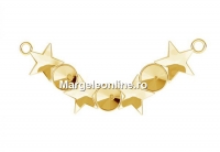 Link base, gold plated 925 silver, rivoli, fancy star 10mm- x1