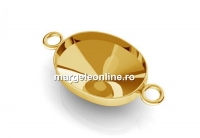 Baza link ag925 pl cu aur, oval, pt. fancy rivoli 4122 de 14x10mm  - x1