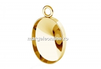 Pendant base, gold plated 925 silver, 4122 fancy rivoli 14x10mm - x1