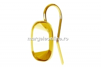 Earring findings, gold plated 925 silver, for Swarovski 4568 14x10mm - x1pair