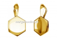 Pendant base, gold plated 925 silver, for 10mm Swarovski 4683- x1