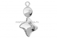 Pendant base, 925 silver, rivoli 6mm and fancy twister 10.5mm - x1