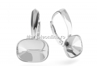 Earring findings, 925 silver, for Swarovski 4568 14x10mm - x1pair