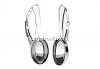Earring findings, 925 silver, 4120 fancy rivoli 8x6mm - x1pair