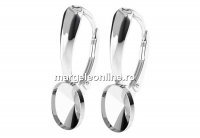 Earring findings, 925 silver, 4122 fancy rivoli 8x6mm - x1pair