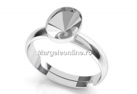 Ring base, 925 silver, adjustable, 4122 fancy rivoli 8x6mm - x1