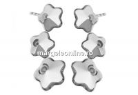 Earring base, 925 silver, fancy flower 6mm and 10mm - x1pair