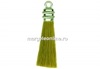Earring decor,  925 silver, golden olive, 36mm - x1
