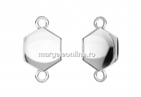 Baza link argint 925, pentru hexagon Swarovski 4683  - x1