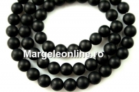 Onix, matt black, round, 3mm