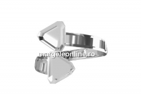 Ring base, 925 silver, Swarovski 4841 cube 8mm, adjustable, - x1