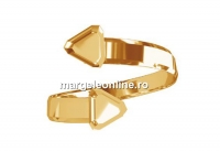 Baza inel ag925 pl cu aur, Swarovski fancy cub 4841 de 6mm  - x1