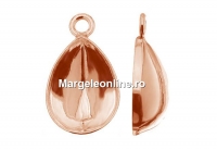 Pendant base, rose gold-plated 925 silver, for Swarovski 4320 14x10mm - x1