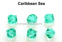 Preciosa, bicone bead, caribbean sea, 6mm - x20