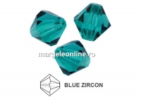 Preciosa, margele bicone, blue zircon, 6mm - x20