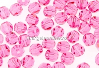 Preciosa, margele, rotund fatetat, pink sapphire, 4mm - x10