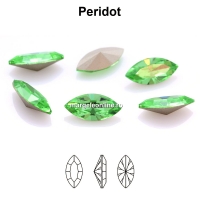 Preciosa navette, fancy chaton, peridot, 10mm - x4