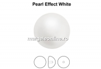 Preciosa, cabochon perla cristal, white, 8mm - x4
