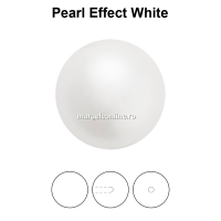 Perle Preciosa cu un orificiu, white, 8mm - x2