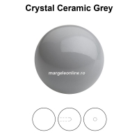 Perle Preciosa cu un orificiu, ceramic grey, 10mm - x2