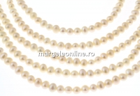 Perle de cultura - 7x6mm, alb